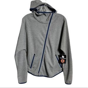 Syracuse University Asymmetrical Zip Gray Hoodie Sweatshirt Sz S/M NWT